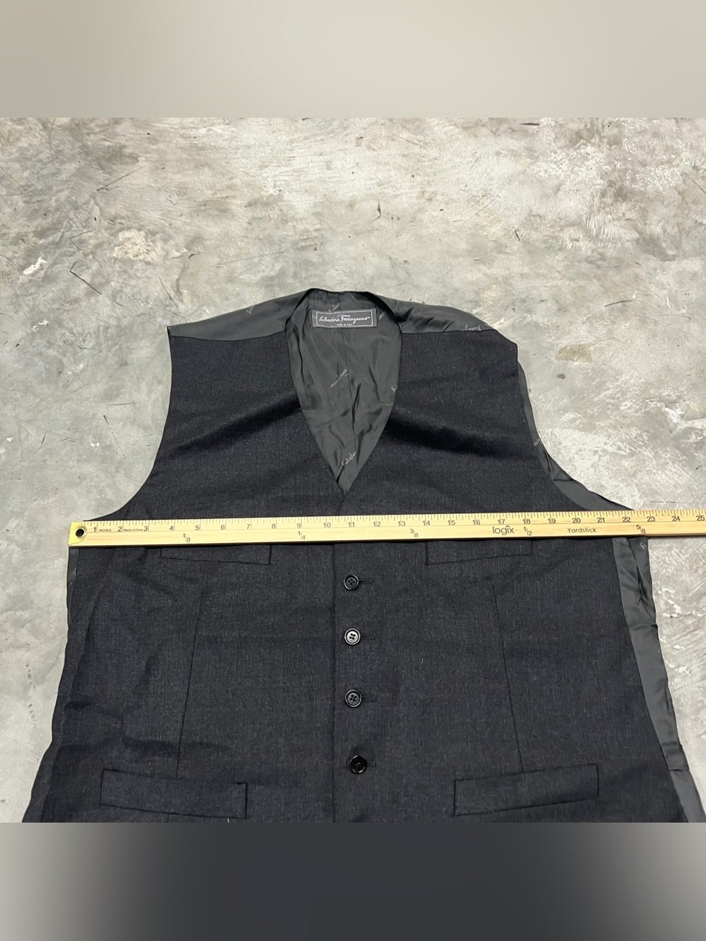 Salvatore feragamo vest men's Size 56 Navygilet 6 button waistcoat designer - Picture 4 of 10